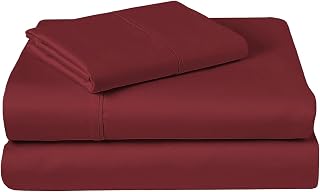 Pizuna 100% Cotton Sheets Set Twin XL 400 Thread Count Rio Red