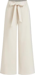 CIDER Women Wide Leg Pants Tie Knotted Mid Waisted Business Casual Outfits