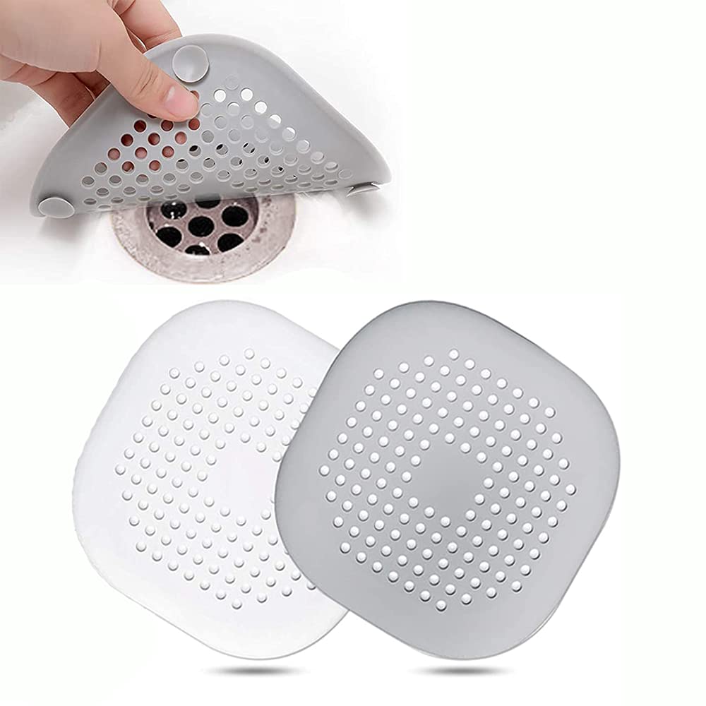 2 Pcs Silicone Drain Protector with Sucker, Sink Strainer Protector, Shower Drai