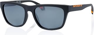 Superdry SDS 5009 Men's Sunglasses 104P Black Orange/Silver Mirror