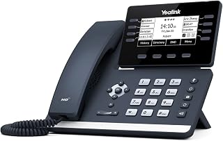Yealink T53W IP Phone, 12 VoIP Accounts. 3.7-Inch Display w/o Adapter - Black (Renewed)