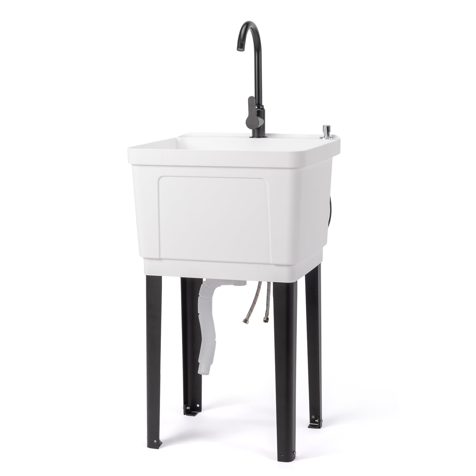 VINGLI 13-Gallon Utility Sink Laundry Tub for Washing Room, Freestanding Utility