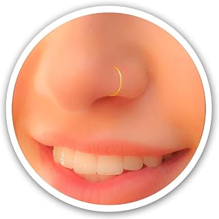 Fake Nose Ring - Tiny Thin 24 Gauge Faux Nose Piercing For Women - 925 Sterling Silver Clip On Nose Hoops Jewelry - Comfortable Smooth Fake Nose Rings - No Piercing Needed - Gift Ready
