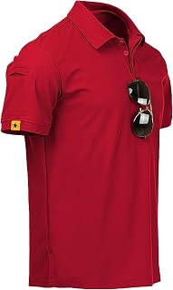 JACKETOWN Men's Polo Shirt Short Sleeve Quick Drying Breathable Tennis Polo Shirt Summer Polo Shirts for Men Button Front T-Shirts Sport Shirt Basic Regular Fit Golf