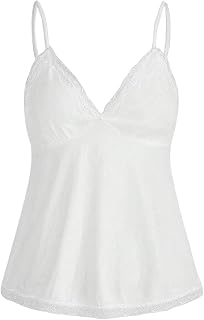 SHENHE Women's V Neck Spaghetti Strap Tank Top Lace Camisole Flowy Summer Tops Babydoll Y2K Tops