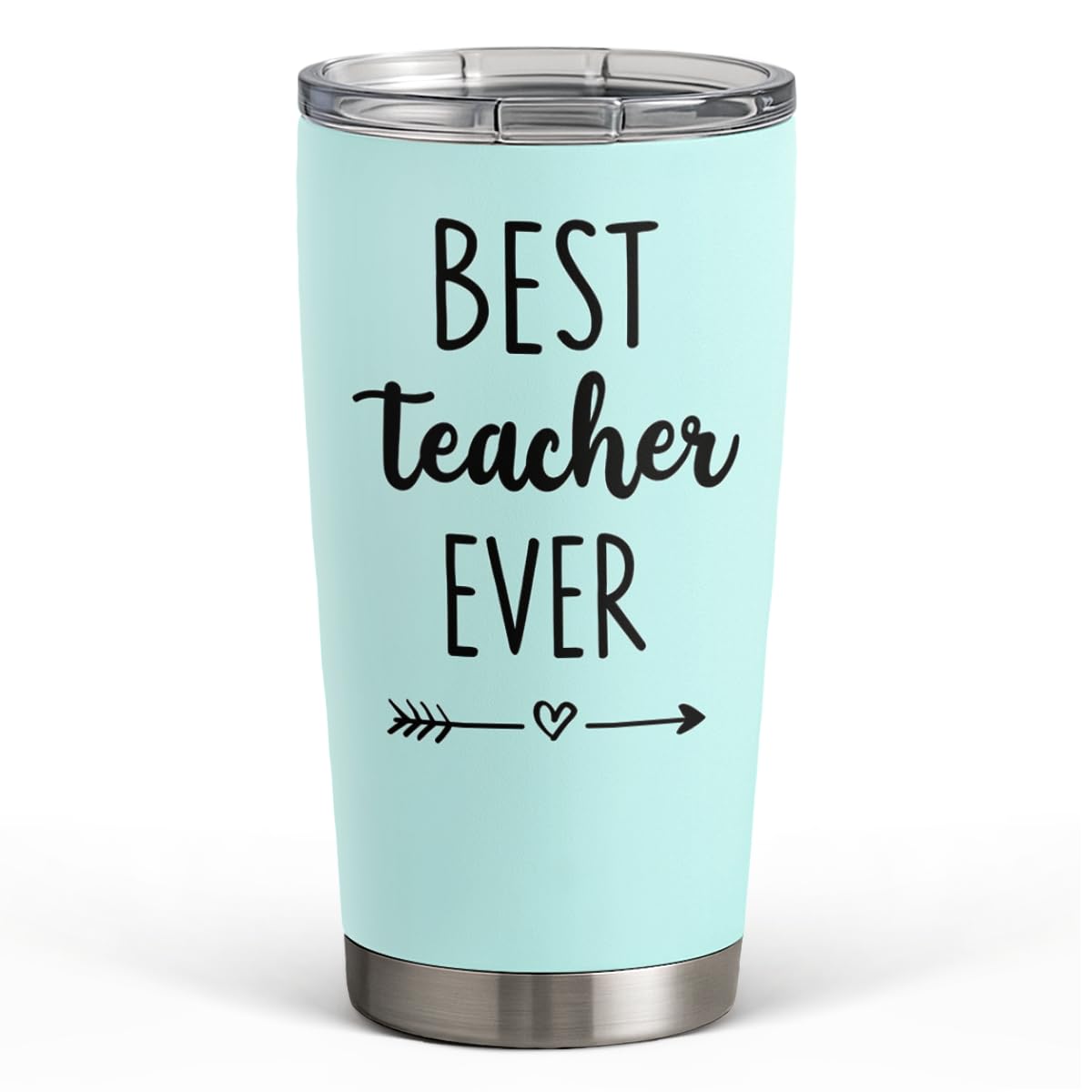 SANDJEST Teacher Tumbler - Best Teacher Ever Travel Coffee Mug Appreciation Gift