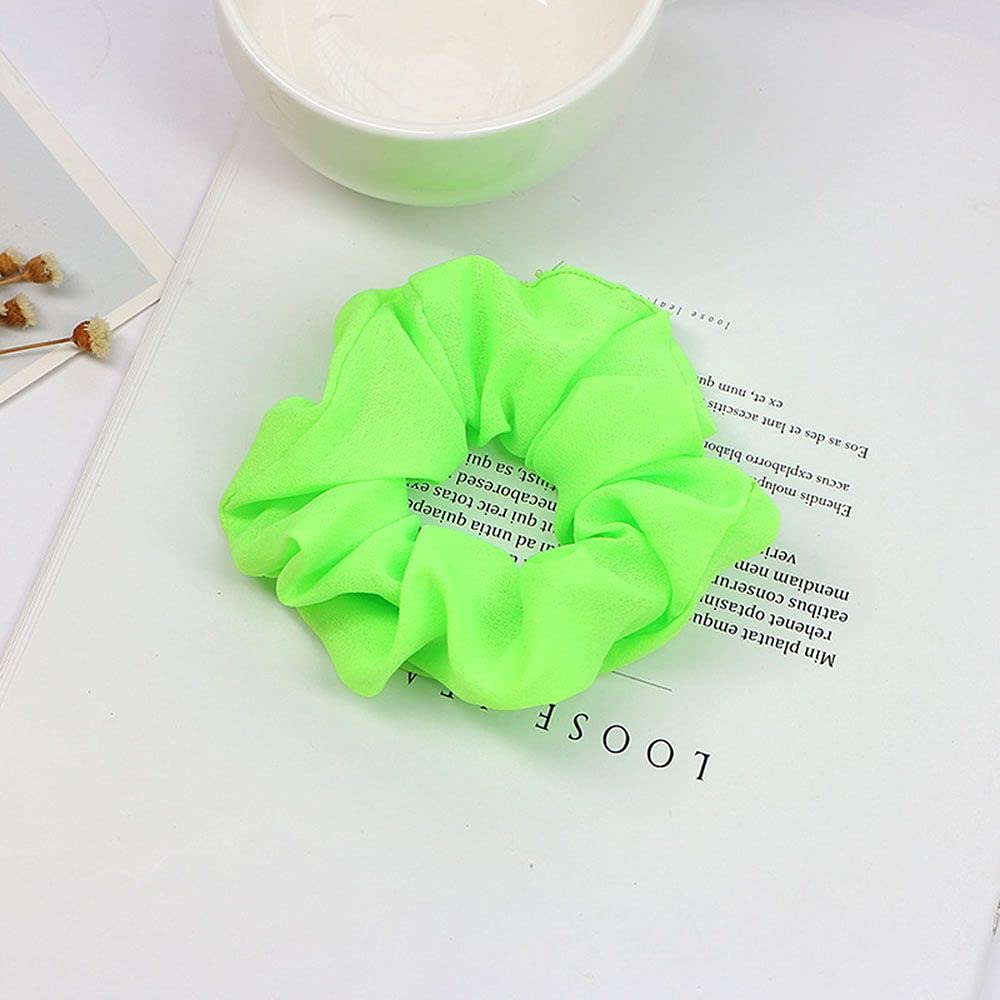 Hair Rope Women's Hair Accessories Elastic Neon Color Scrunchie Headwear (Green)