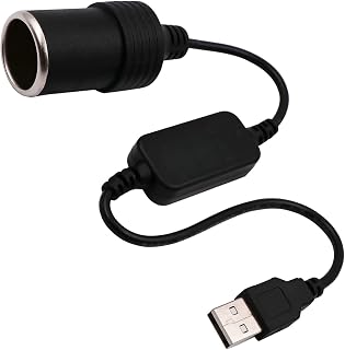 WYMECT USB A Male to 12V Car Cigarette Lighter Socket Female Converter Cable (8W Max)