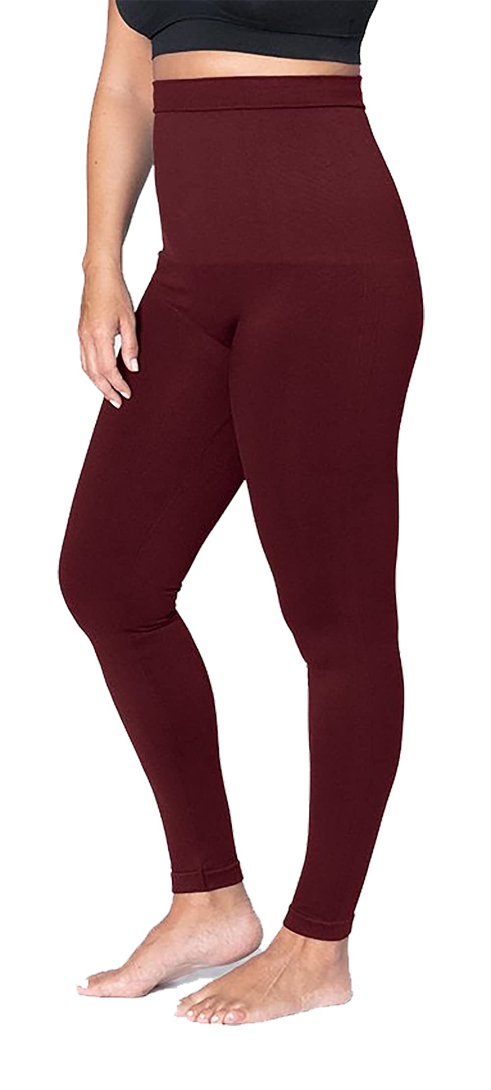SHAPERMINT High Waisted Tummy Control Compression Leggings for Women - Petite to