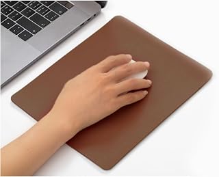 Leather Mouse Pad Non-Slip Washable Waterproof Computer Mouse Pad (Dark Brown)