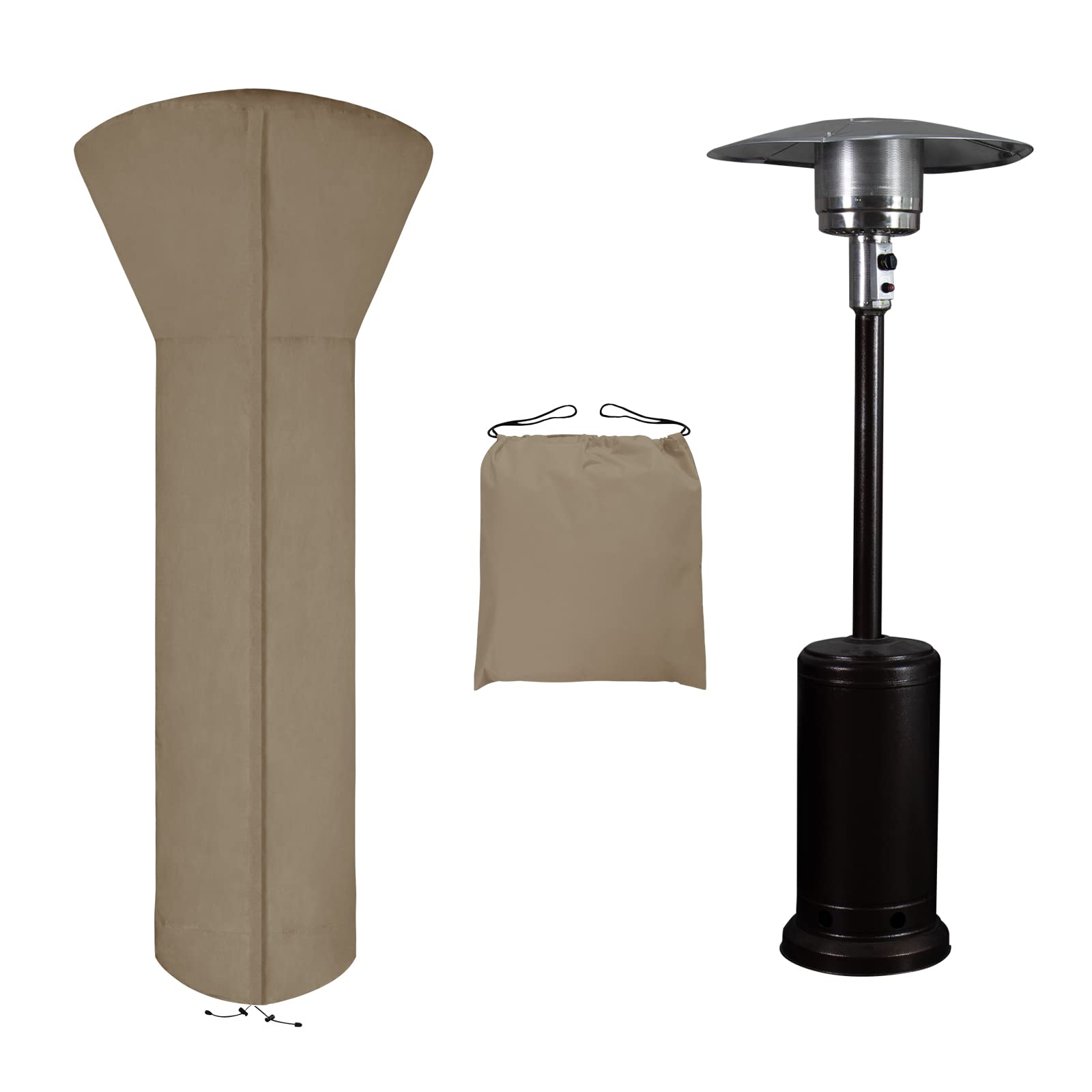 Easy-Going Patio Heater Cover, 89"H x 33"D x 19"B, Camel | Waterproof Outdoor He
