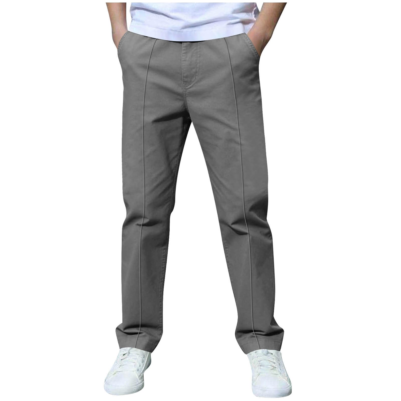 Boys Pants Elastic Waist Trousers Youth Chinos Trousers Pull On Relaxed School U