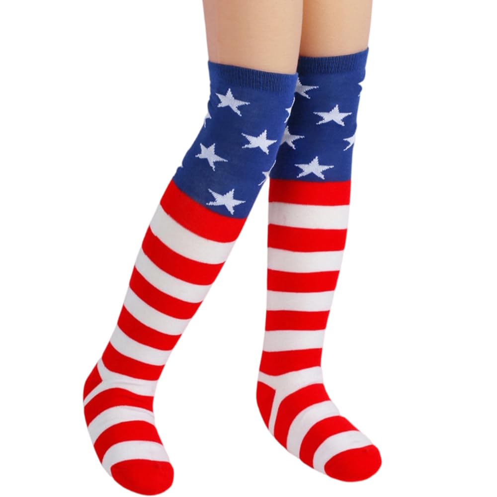 Boys-Girls-Knee-High-Socks Novelty-Stripes-Solid-Socks Solid Child 7-12Y