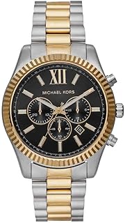 Michael Kors Lexington Watch für Herren, 44mm Quarz-Chronographenwerk mit Edelstahlarmband