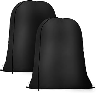 OTraki 2 Pack Laundry Bag, Travel Laundry Bags, Travel Dirty Clothes Organizer Bags with Drawstring Fit a Laundry Hamper, Basket, Drying Do Not Exceed 80℃ 15 x 20 inch Black