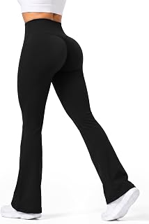 Sunzel Women Mini Flared Leggings Seamless Front Flared Yoga Pants Tummy Control