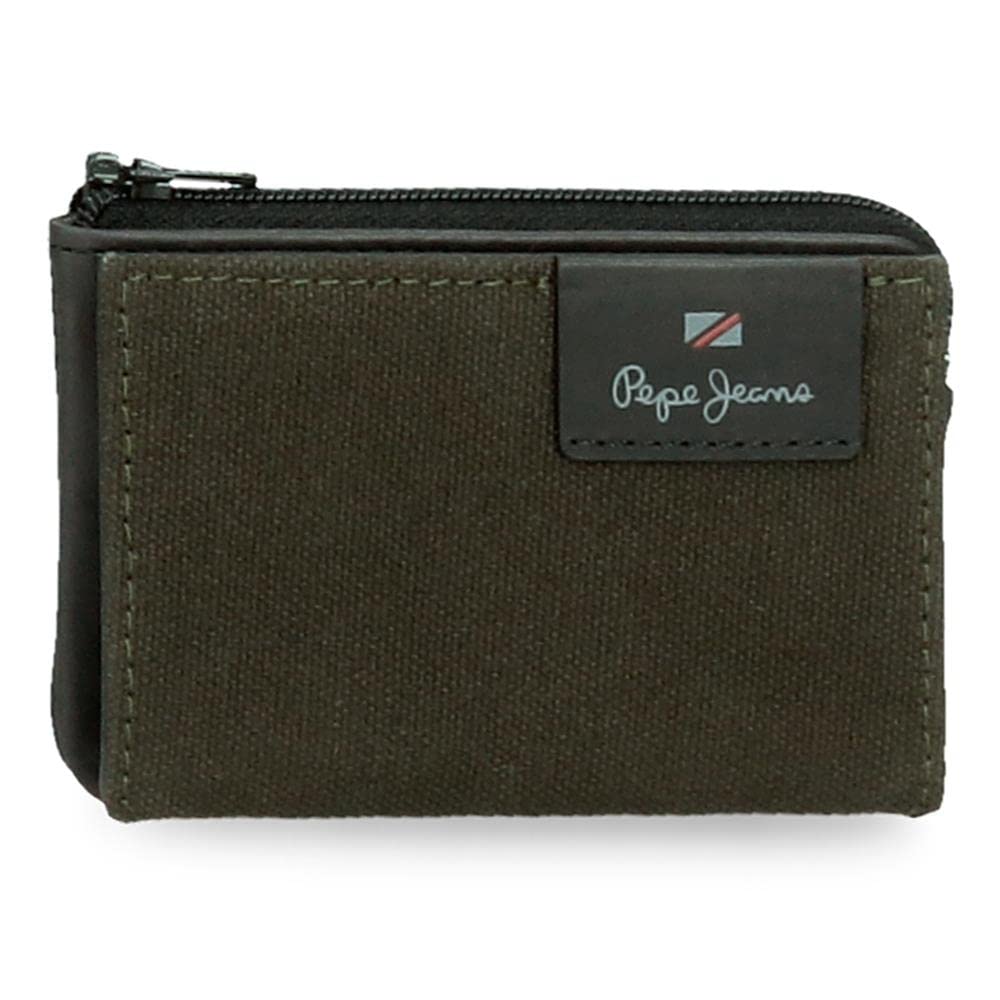 Pepe Jeans Hilltop Wallet with Card Holder Green 11x7x1.5cm Leather