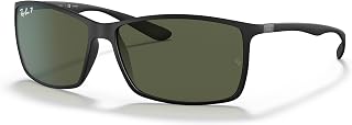 Ray-Ban Herren Liteforce Sonnenbrille, Schwarz (Gestell: Schwarz Glas: Polarisiert Grün 601s9a), Large (Herstellergröße: 62) EU