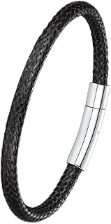 ChainsPro Men's Braided Bracelet, Popular, 2 Strings, Can Be Engraved, Name Engraving, Black, Women's Accessories, Polyester