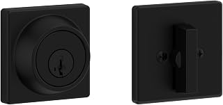 Kwikset 660 Single Cylinder Deadbolt with SmartKey Security, Matte Black | Single cylinder deadbolt, deadbolt lock, front door lock, exterior door lock, keyed deadbolt, SmartKey Security