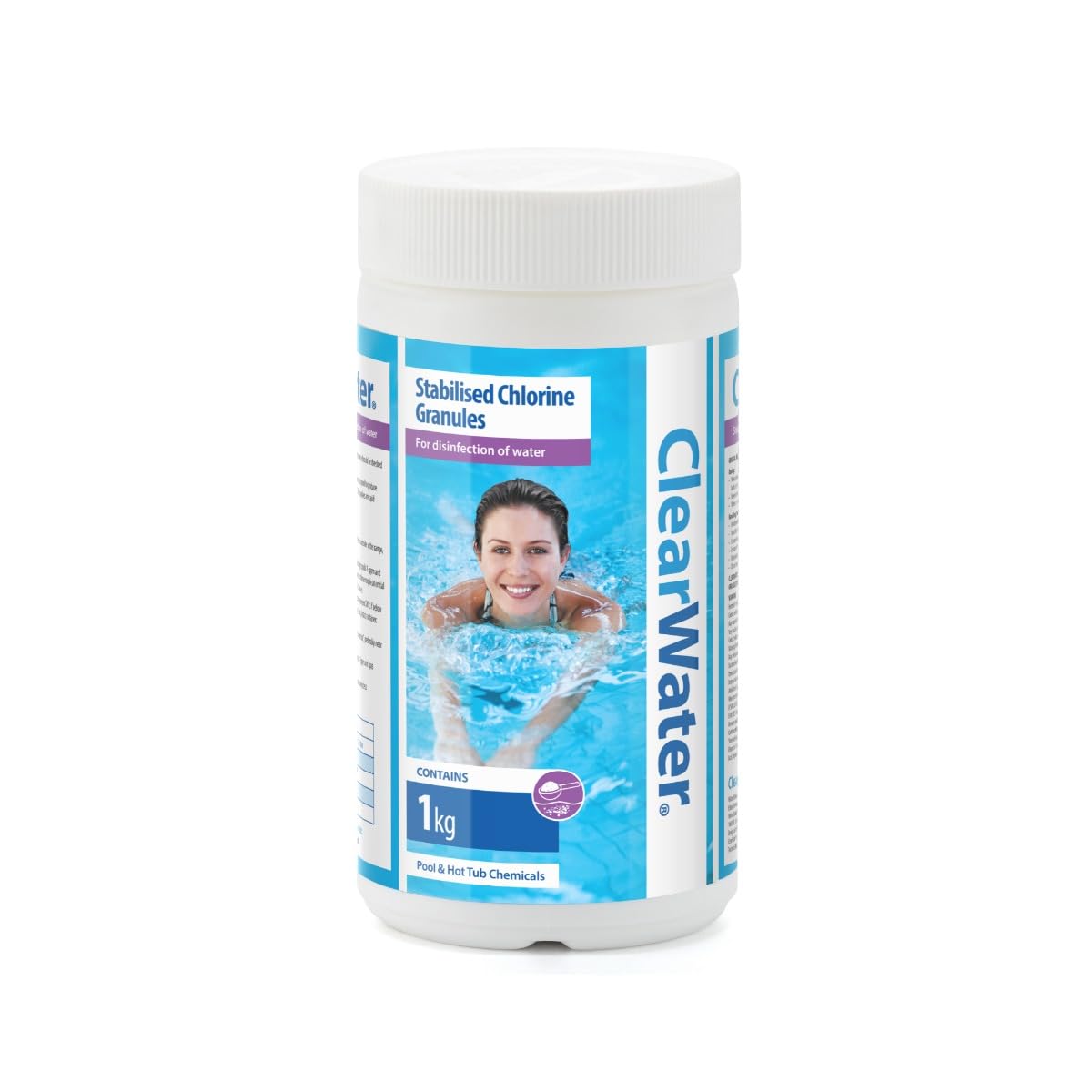 Clearwater Fast Dissolving Chlorine Granules Hot Tub & Pool 1kg | Kills Bacteria
