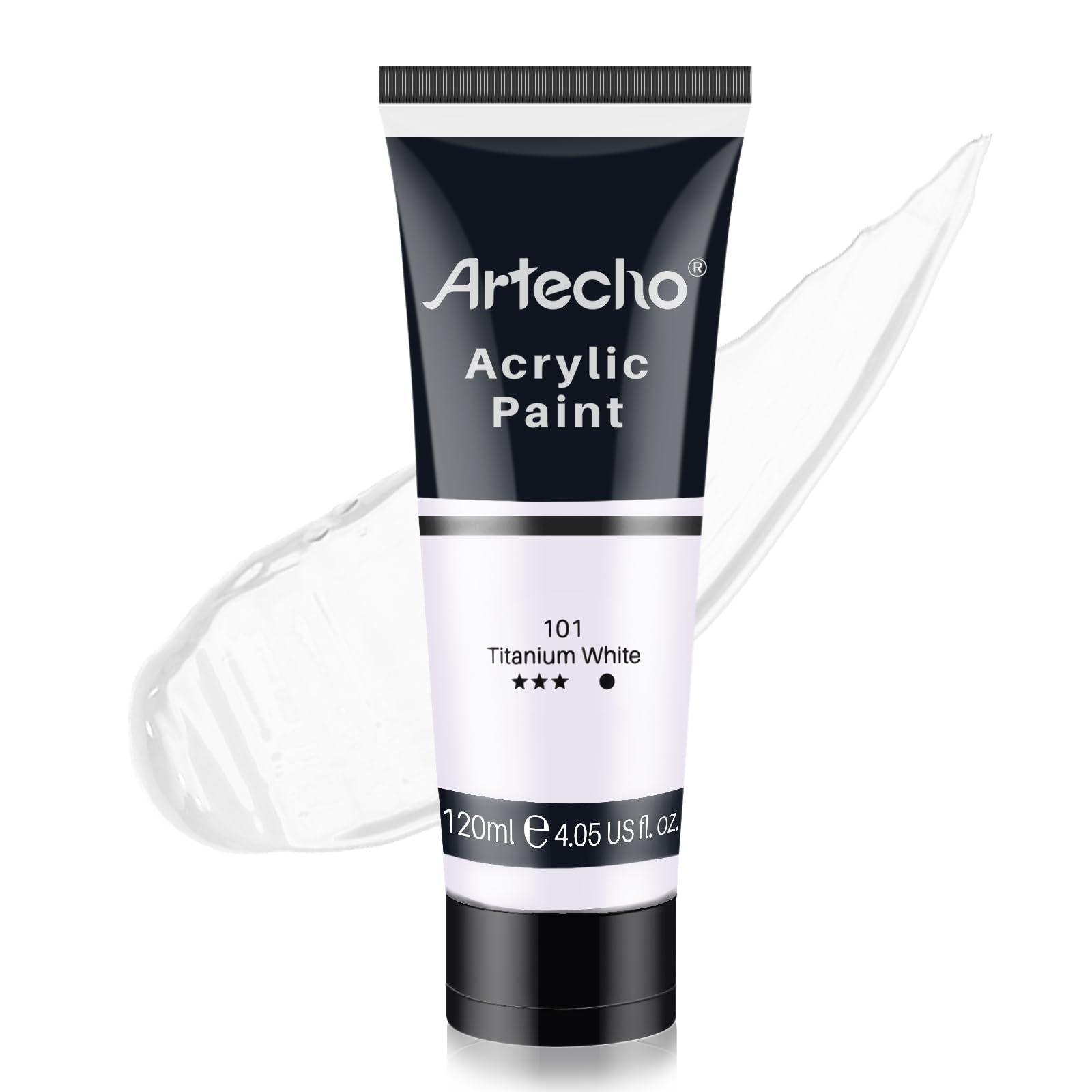 Artecho Acrylic Paint, Titanium White (120ml / 4.05oz) Tubes, Art Craft Paints f