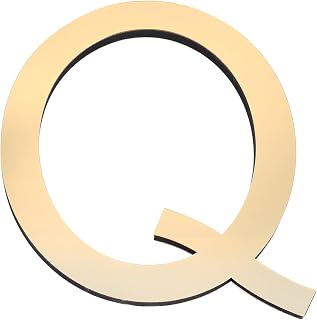 PATIKIL 7.87 Inch 3D Alphabet Mirror Wall Stickers Letter Q Light Gold