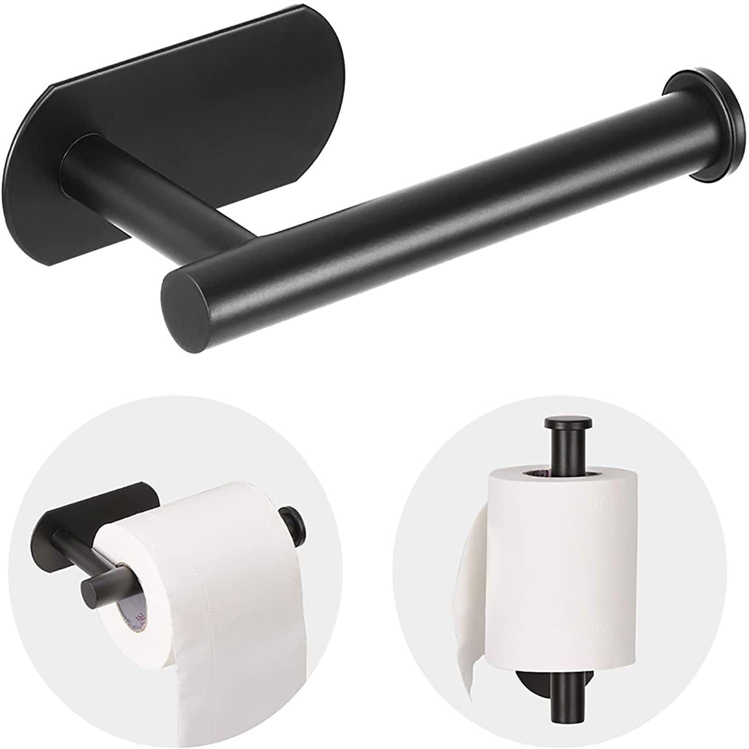 JOPOFI Toilet Paper Holder - Adhesive Toilet Paper Holder - Matte Black | Toilet