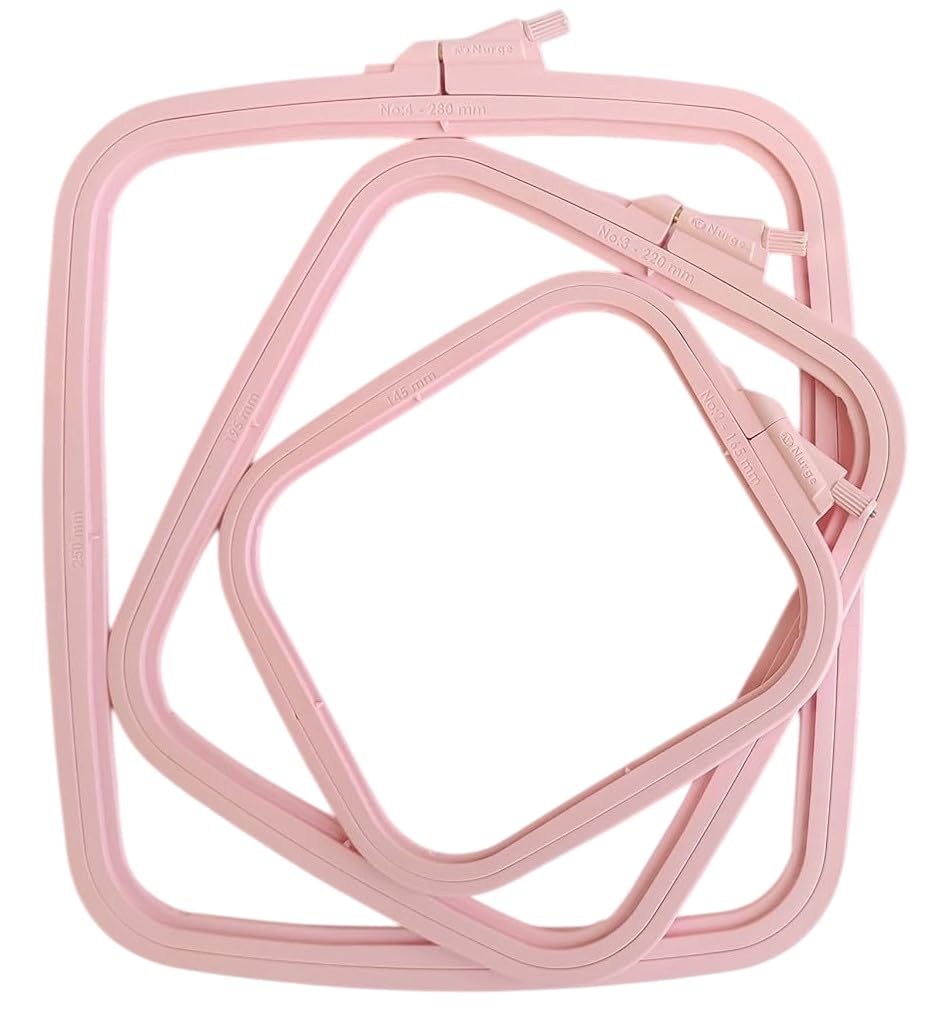 Nurge Square Embroidery Hoop - Plastic Cross Stitch Frame for Needlepoint & Embr