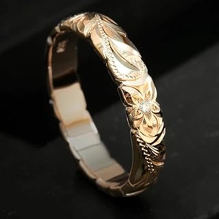 Subtle Daily Metallic Style Women's Ring Engraved Flower Design Finger Accessory Women's Daily Wearable Jewelry, Brass, No Gemstones