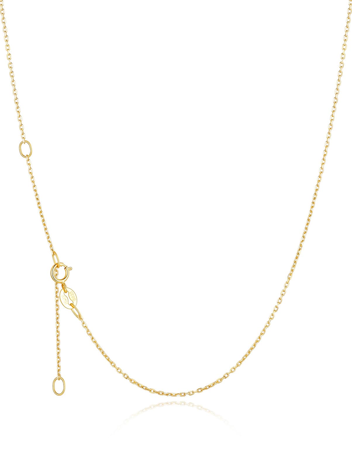 Silvora Silberkette Damen 925 Ohne Anhänger 1.1/1.5mm Halskette Silber/Gold