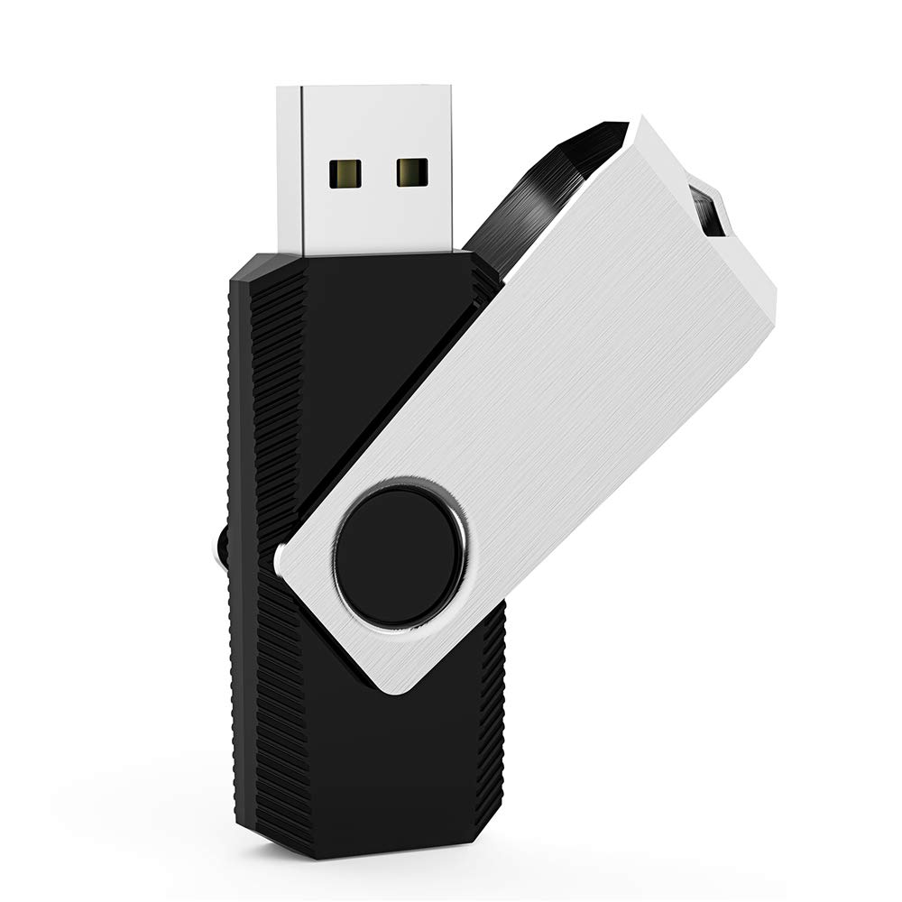 Aiibe 64 GB Flash Drive, USB Stick Thumb Drive Memory Stick USB 2.0 Black | Fold