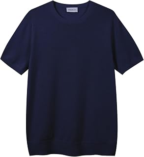 Diana Studio - Men's 100% Extra Rotatable Lightweight Cotton Short Sleeve Casual Fit Knitted T-Shirt