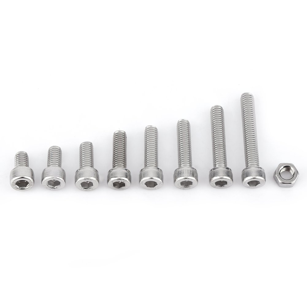 160pcs Assorted Stainless Steel Industrial Construction M5 Screw Bolts (Hex Nuts