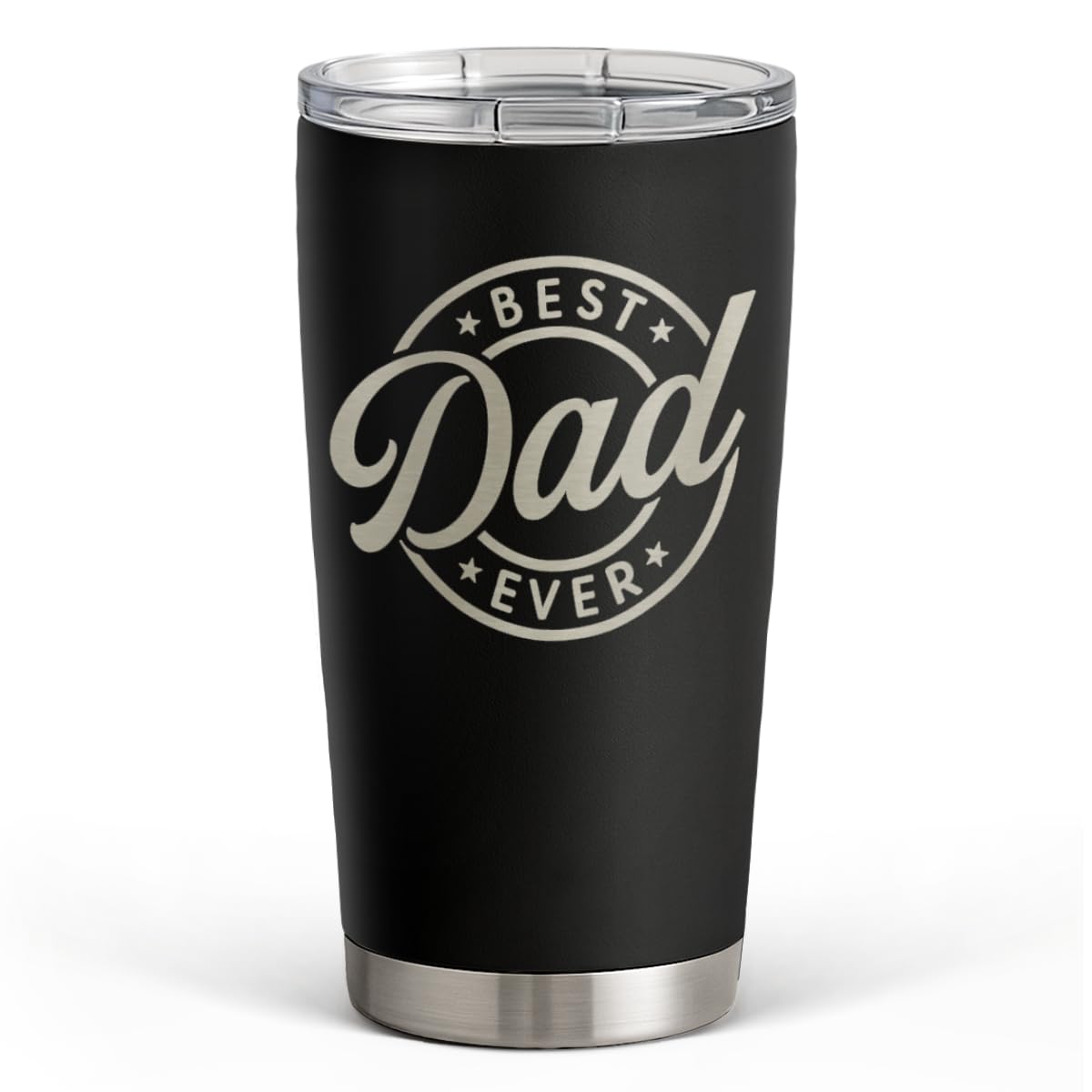 SANDJEST Best Dad Ever Tumbler with Lid - 20oz Insulated Stainless Steel Cup- Co
