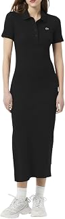 Lacoste Women's Long Ribbed Cotton Polo Dress
