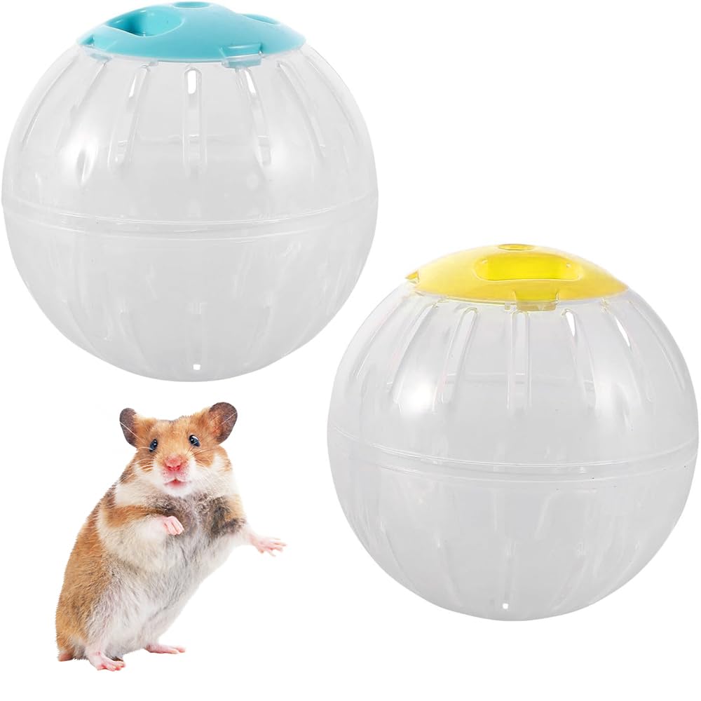 2PCS 5.7 Inch Hamster Exercise Ball Transparent Running Ball for Dwarf Hamsters 