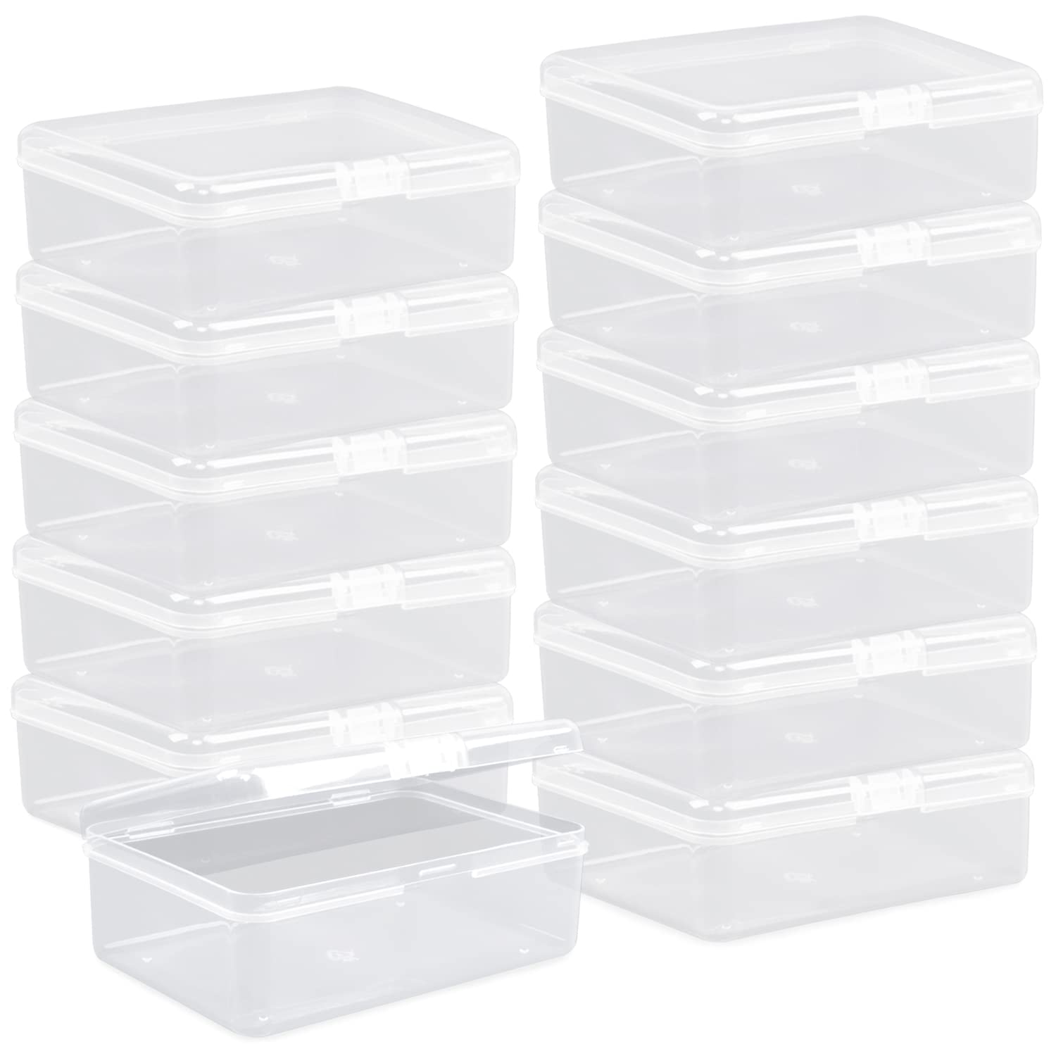 Clear Plastic Beads Storage Containers Empty Mini Storage Containers Box,12 Pack