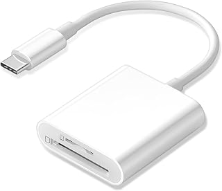 La Brodée USB C SD Card Reader for iPhone, Dual Slot Memory Card Reader | Trail Camera Viewer MicroSD/SD Card to USB C OTG Adaptor Camera Adapters for iPhone 15 16/17/iPad/MacBook/Mac, Plug and Play