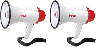 Pyle Pro Megaphone Bull Horn with Siren and Voice Recorder, 2 Pack | PMP35R | Designed for Public Address, Crowd Direction, Events, Outdoor Activities, Announcements & Portable Voice Projection