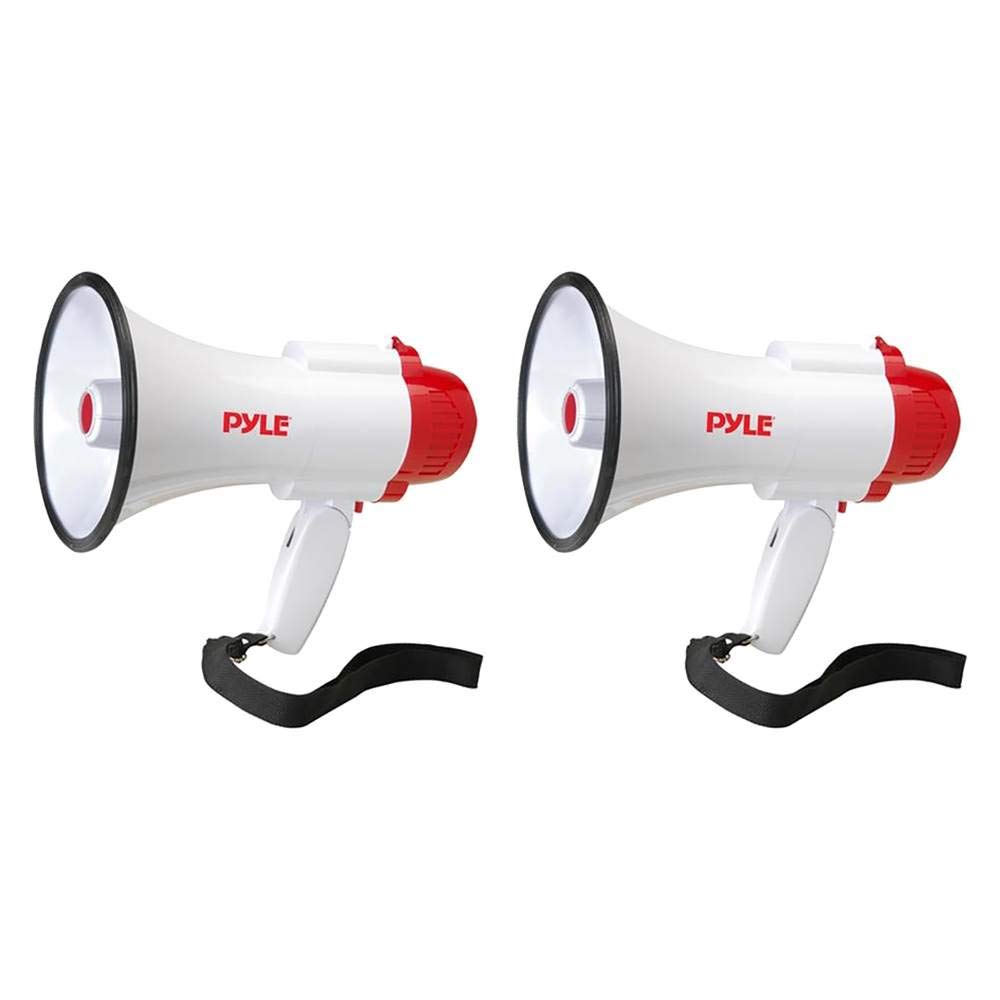 Pyle Pro Megaphone Bull Horn with Siren and Voice Recorder, 2 Pack | PMP35R | De