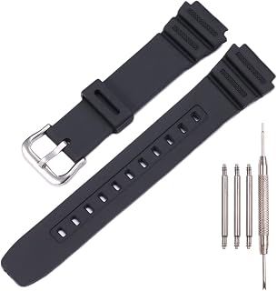 Resin Watch Strap Compatible with Casio AE-1300 AE-1200 F-108 W-216H AE-1000w SGW-300H AQ-S800W W-800H Men's Waterproof Silicone Sport Watch Strap