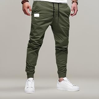 Men's Joggers Casual Lightweight Elastic Waist Drawstring Hiking Chino Pants Men