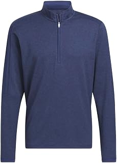 adidas Men's 3-Stripes Quarter Zip Pullover, Collegiate Navy Melange, Small