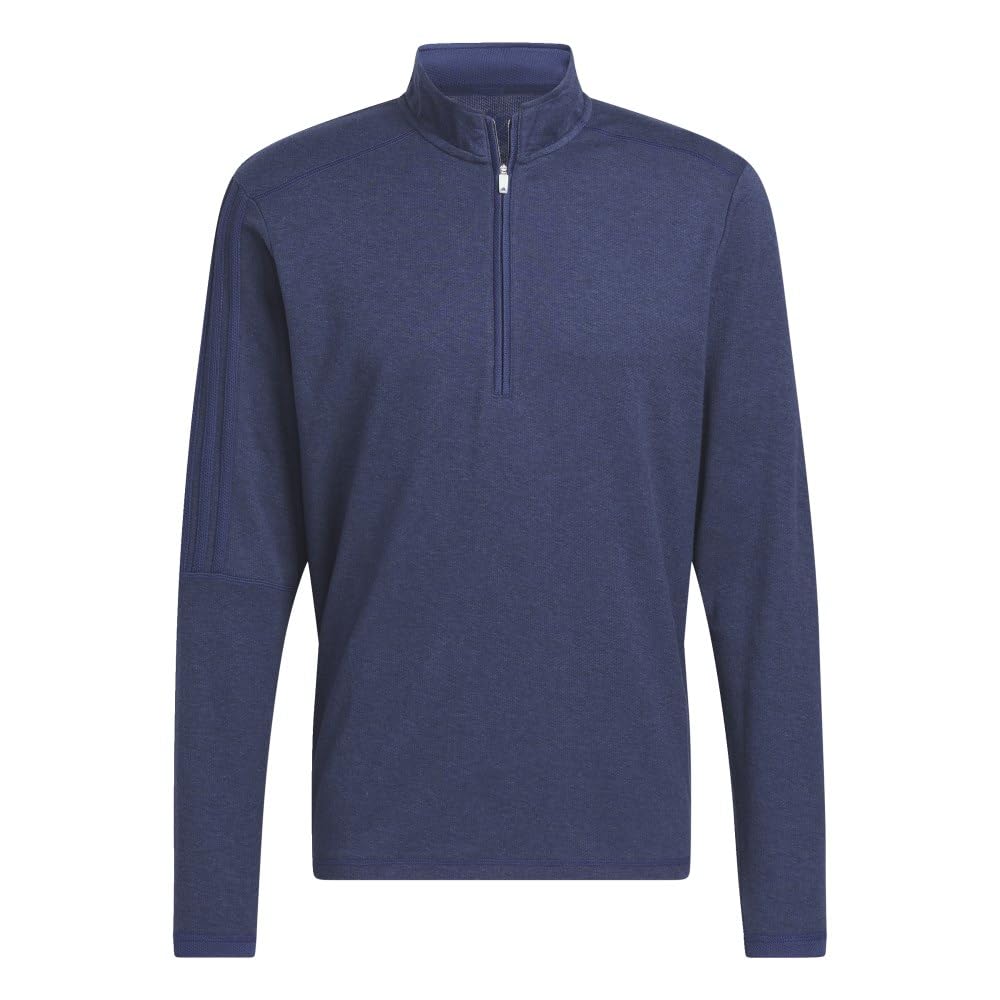 adidas Men's 3-Stripes Quarter Zip Pullover, Collegiate Navy Melange, Small