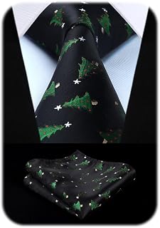 HISDERN Christmas Necktie Square Set, Men's, Branded Product, Present, Necktie Set, 40 Patterns, Funny, Christmas Accessory, Men's Gift, Christmas Tie Will be delivered next day as soon as possible)