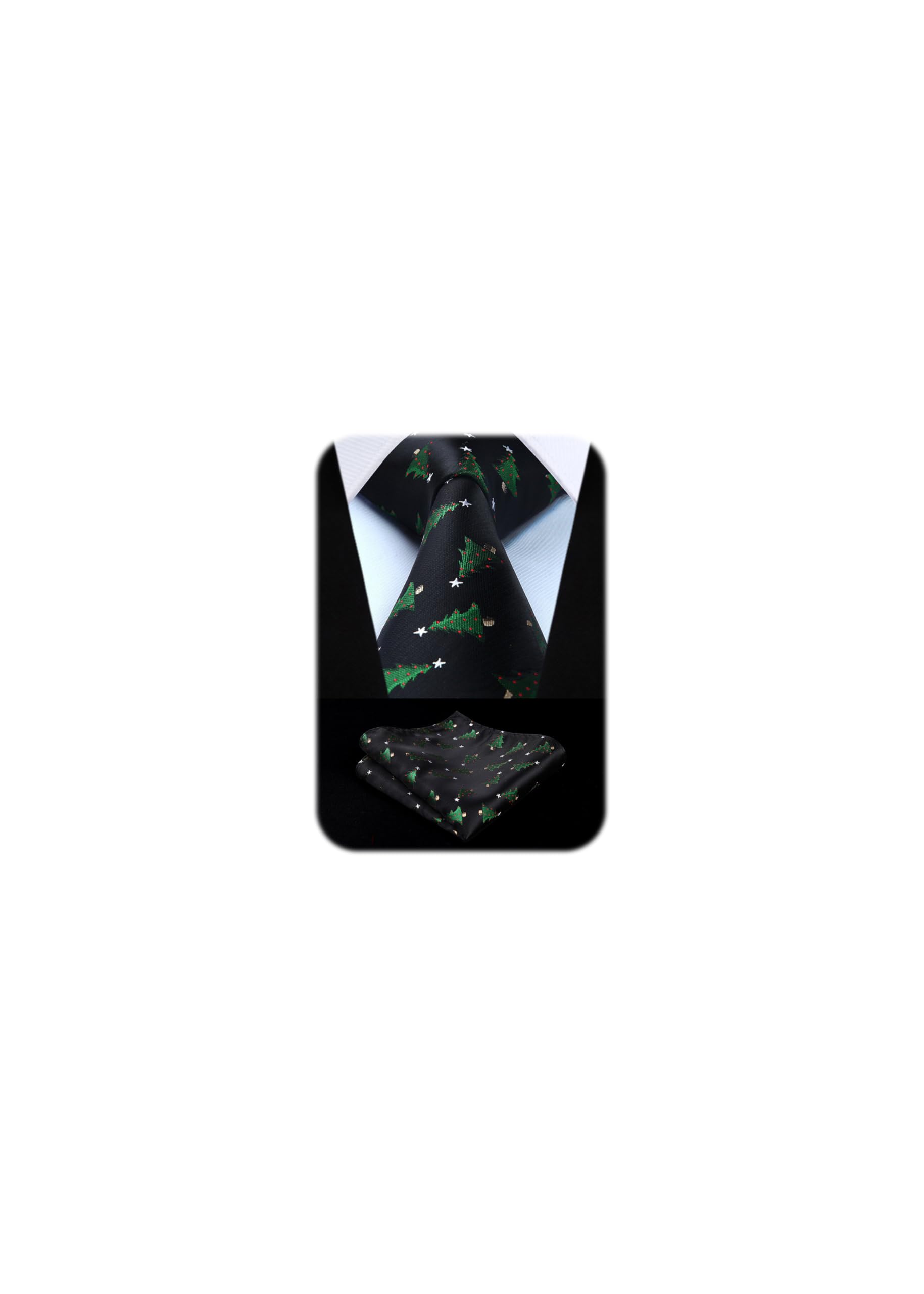 HISDERN Christmas Necktie Square Set, Men's, Branded Product, Present, Necktie S