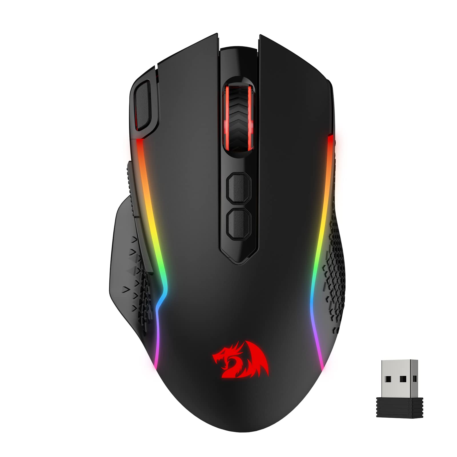 Redragon M810 PRO Wireless RGB Gaming Mouse 10000 DPI Remapping Keys | Cable-Fre