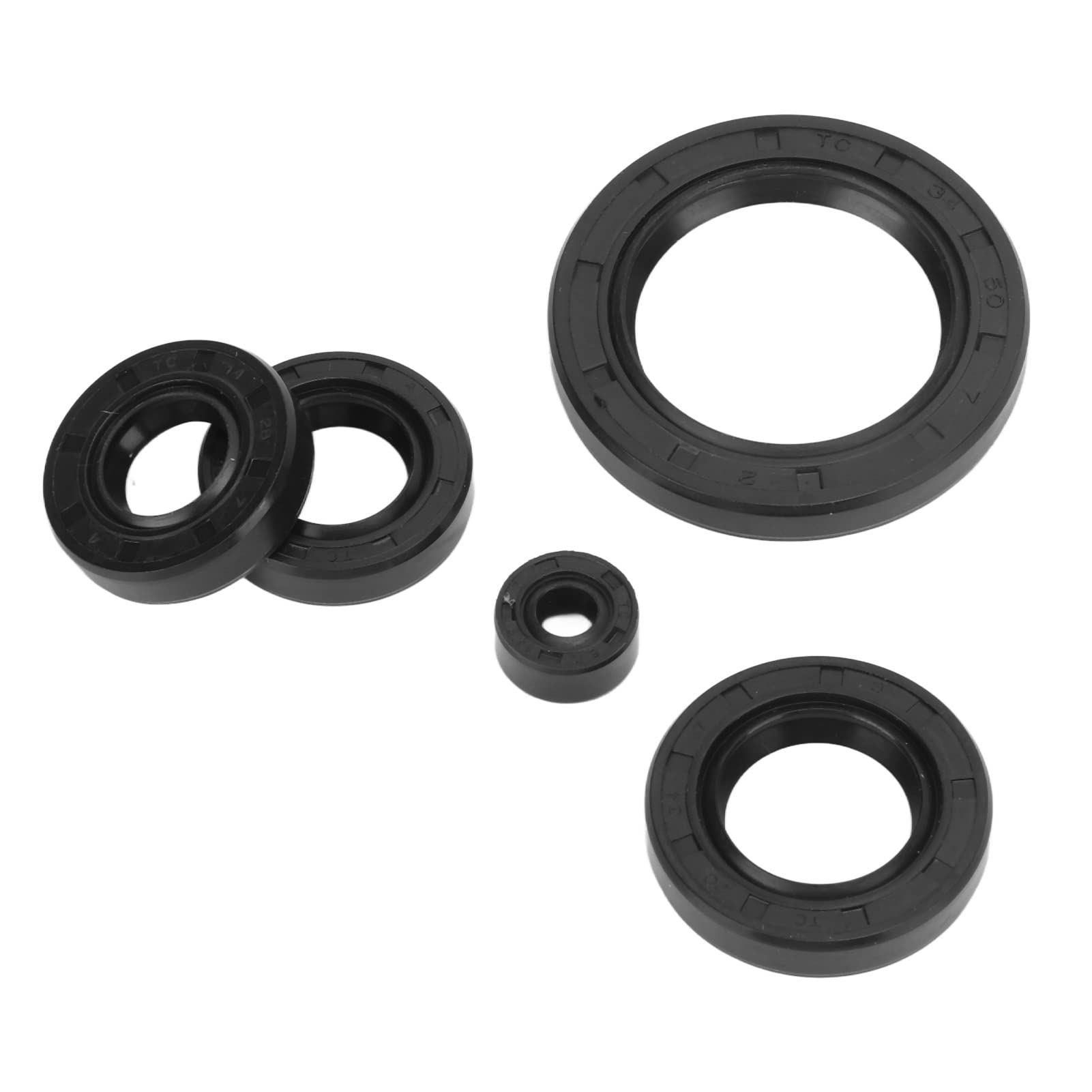 5 Pcs Motorcycle Oil Seals,Rubber Crankshaft Oil Seal Set for Upright Engines AT