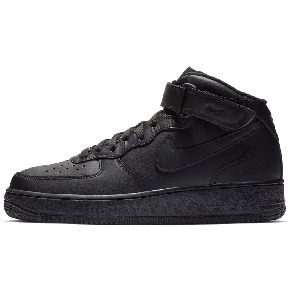 Nike Men's Air Force 1 Mid '07 Trainers, Black, 49.5 EU